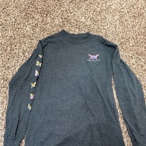 Simply Southern Charcoal Long Sleeve Tee with Butterfly Accents